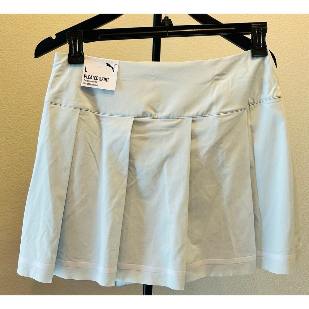 PUMA Golf Skort Pleated Performance Built-In Shorts Sage Green Large NWT 15" - Picture 4 of 16